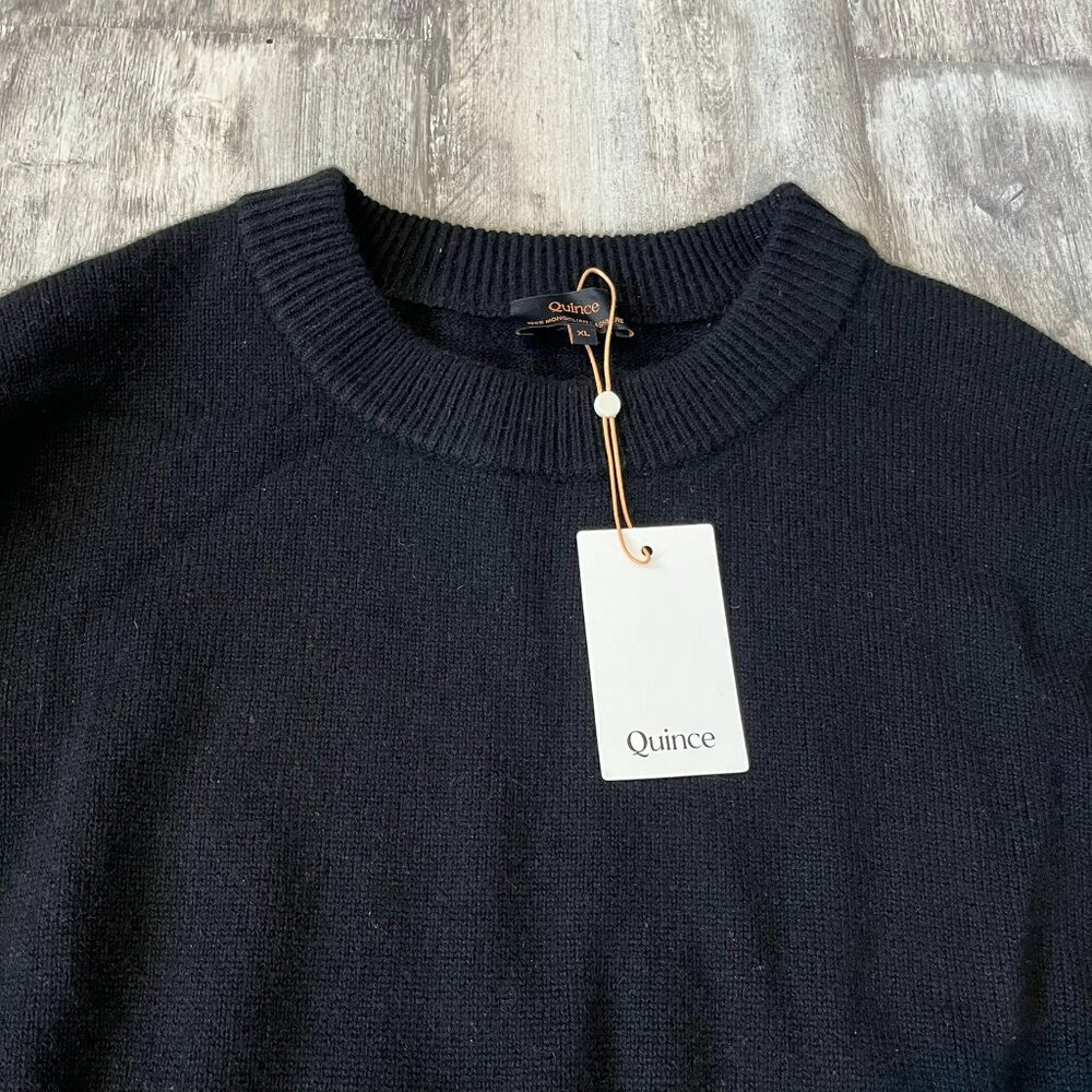 Quince Mongolian Cashmere Oversized Crewneck Sweater, Black, size XL - NWT! - Picture 5 of 13